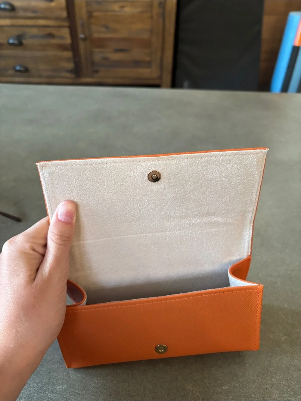 Tory Burch Orange Case with Burgundy Oversized Sunglasses
